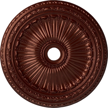 Ekena Millwork Viceroy Ceiling Medallion (Canopies up to 4 7/8"), 35 1/8"OD x 4 7/8"ID x 2 1/2"P, Antique Copper CM35VIACS